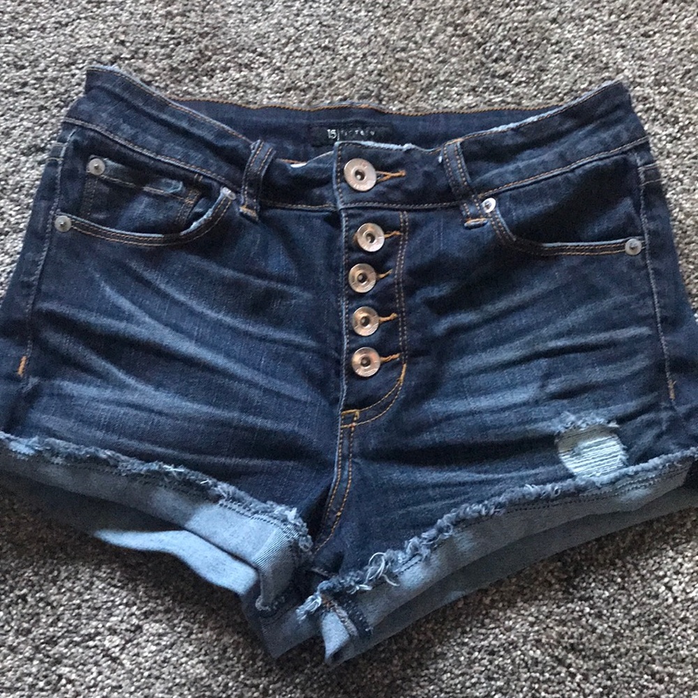 High waisted denim shorts